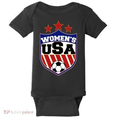 Womens Soccer USA Emblem Baby Bodysuit