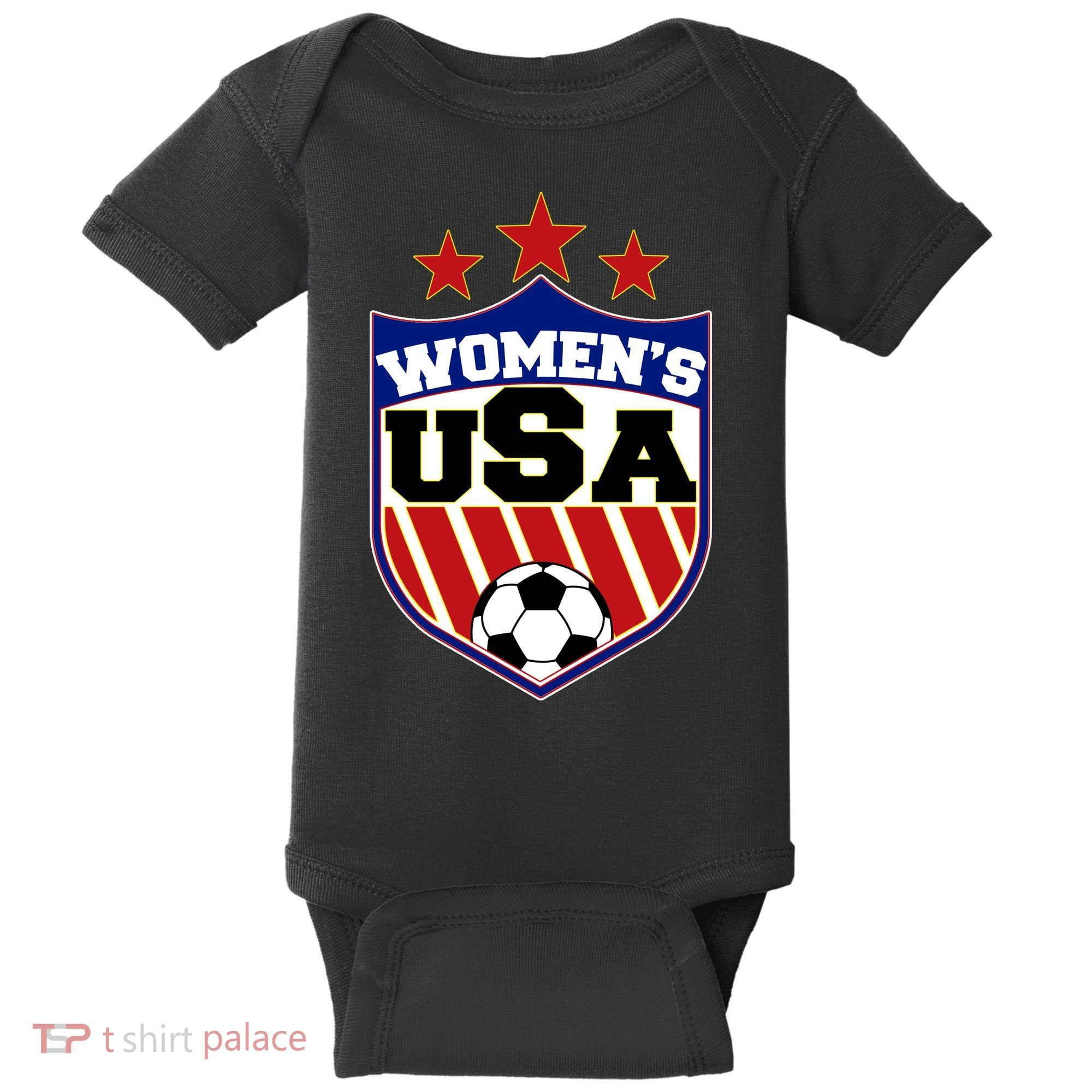 Womens Soccer USA Emblem Baby Bodysuit