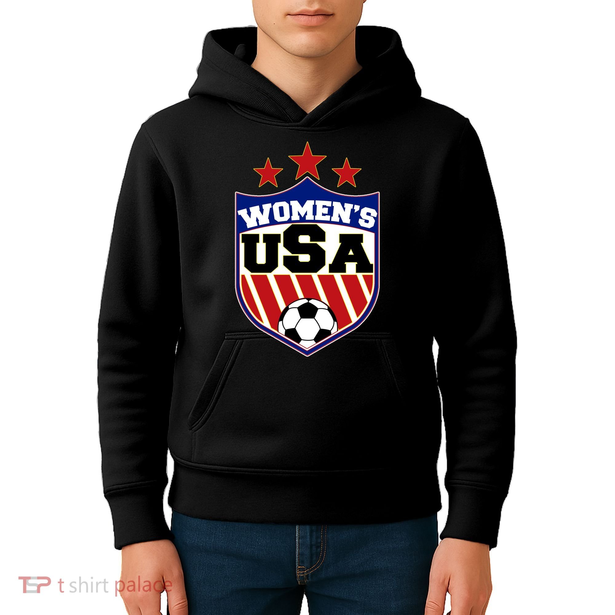 Womens Soccer USA Emblem Kids Hoodie