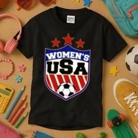 Womens Soccer USA Emblem Kids T-Shirt thumb 3