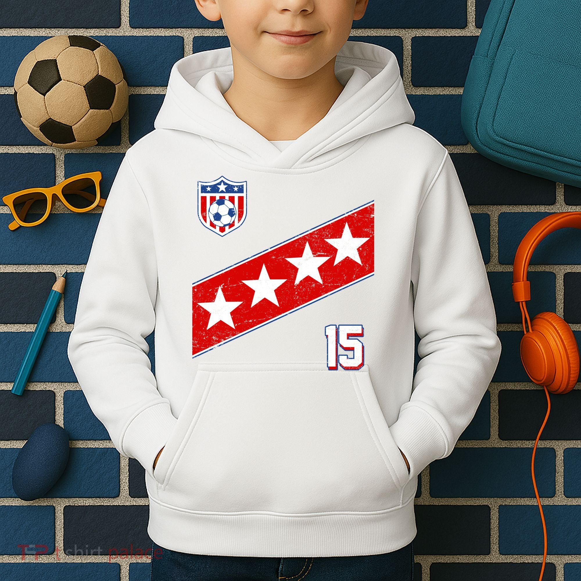 Women's US Soccer Jersey Kids Hoodie