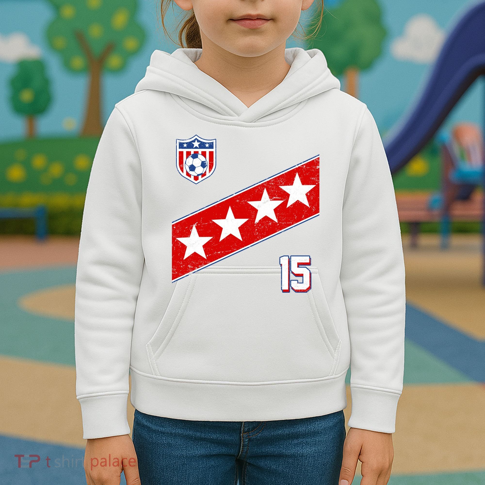 Women's US Soccer Jersey Kids Hoodie
