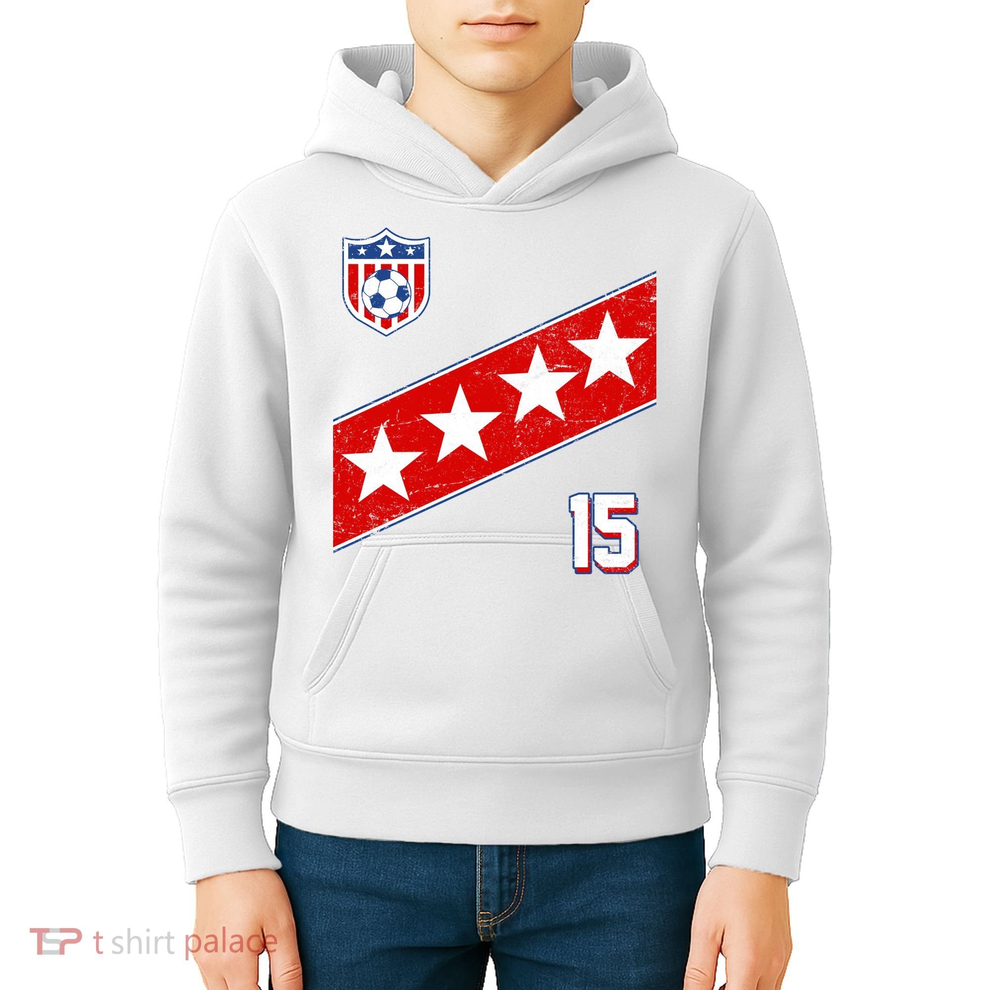 Women's US Soccer Jersey Kids Hoodie