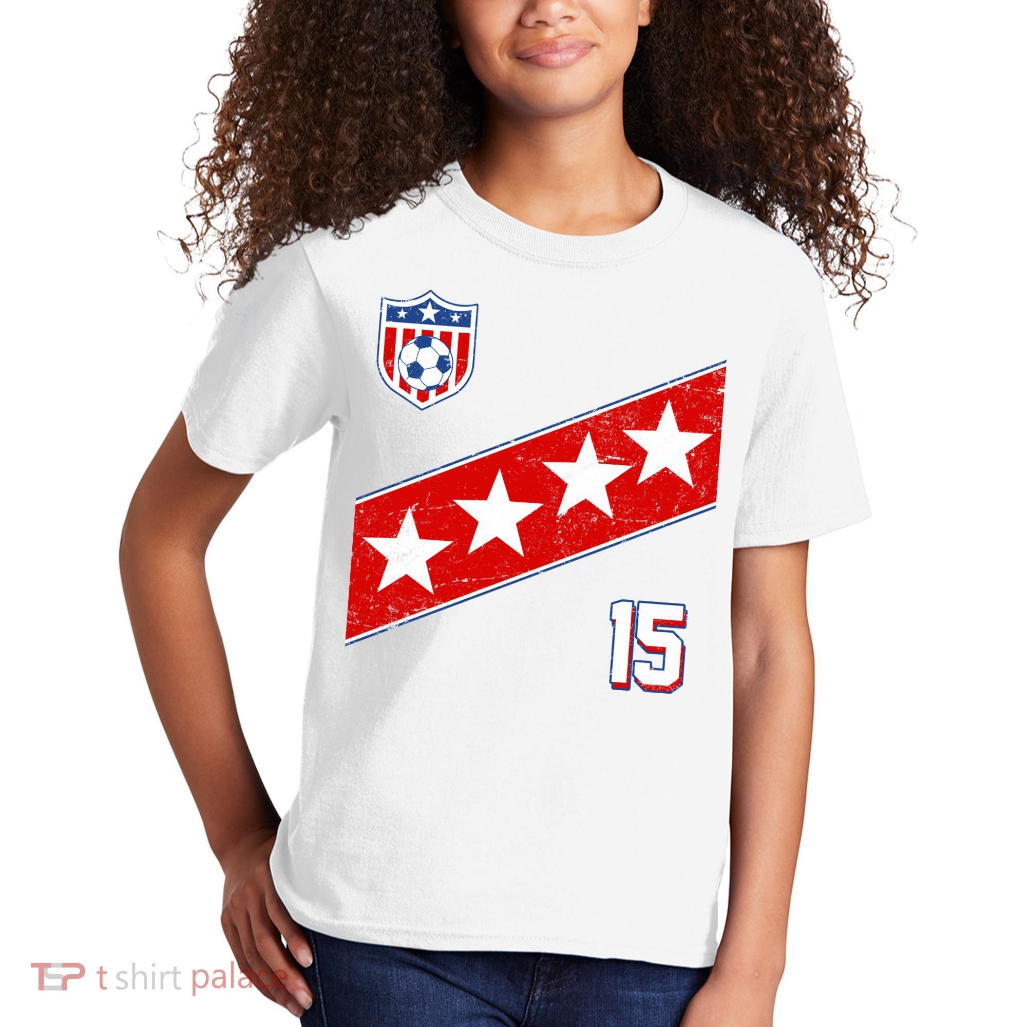 Women's US Soccer Jersey Kids T-Shirt