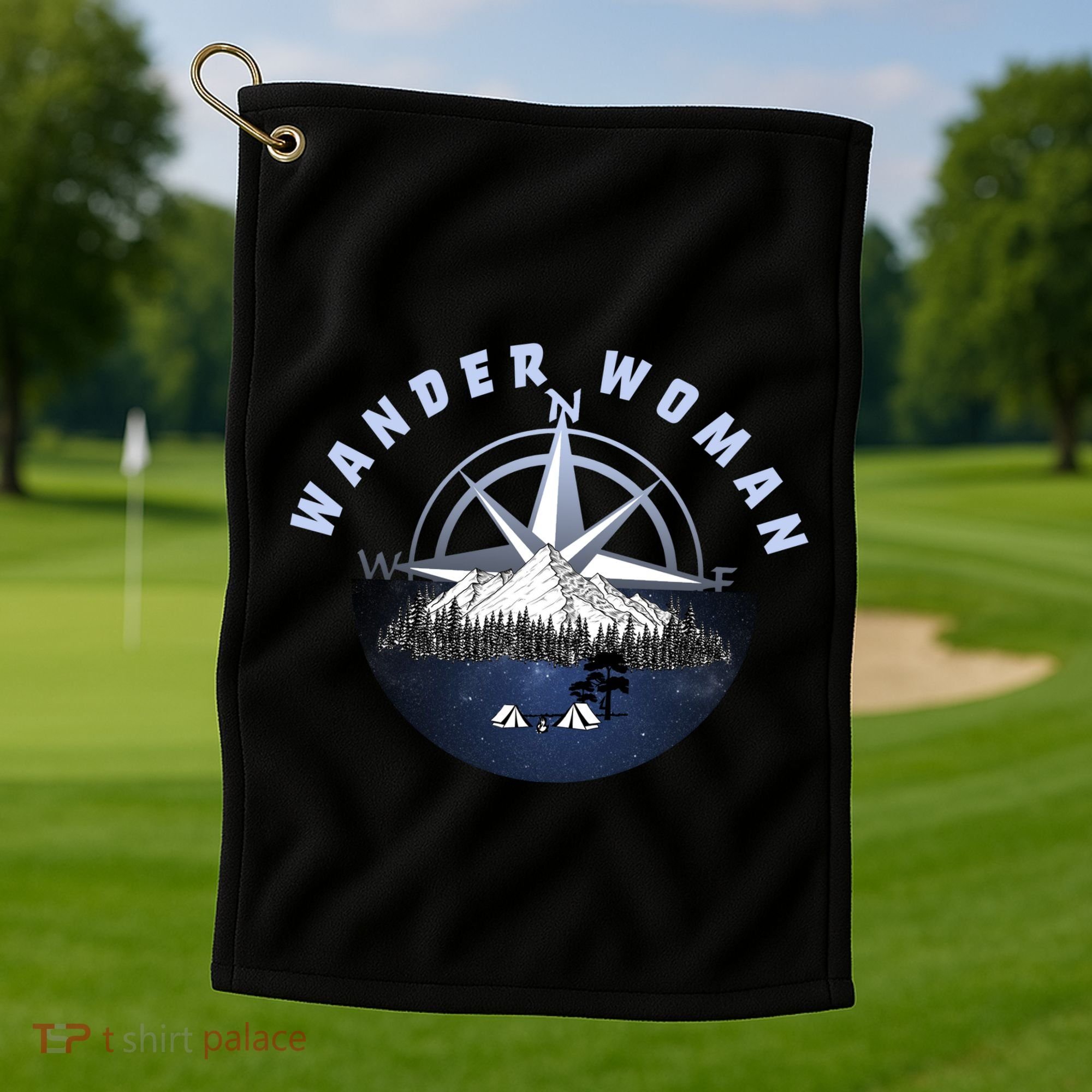 Wondar Woman Outdoors Camping Wonderer Golf Towel