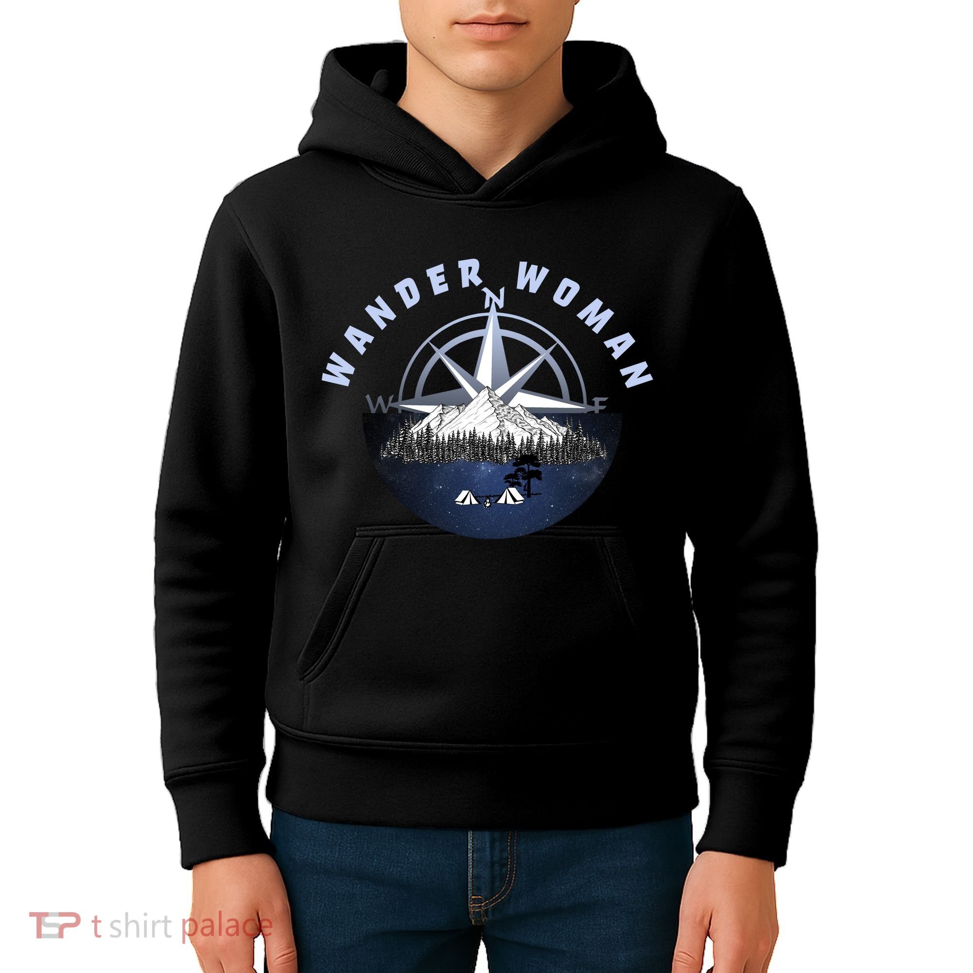 Wondar Woman Outdoors Camping Wonderer Kids Hoodie