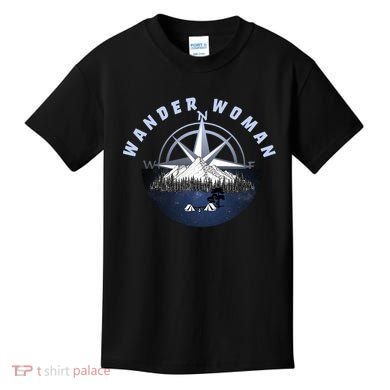 Wondar Woman Outdoors Camping Wonderer Kids T-Shirt