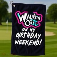 WildN Out On My Birthday Weekend Party Fun Cute Vibrant Golf Towel thumb 1