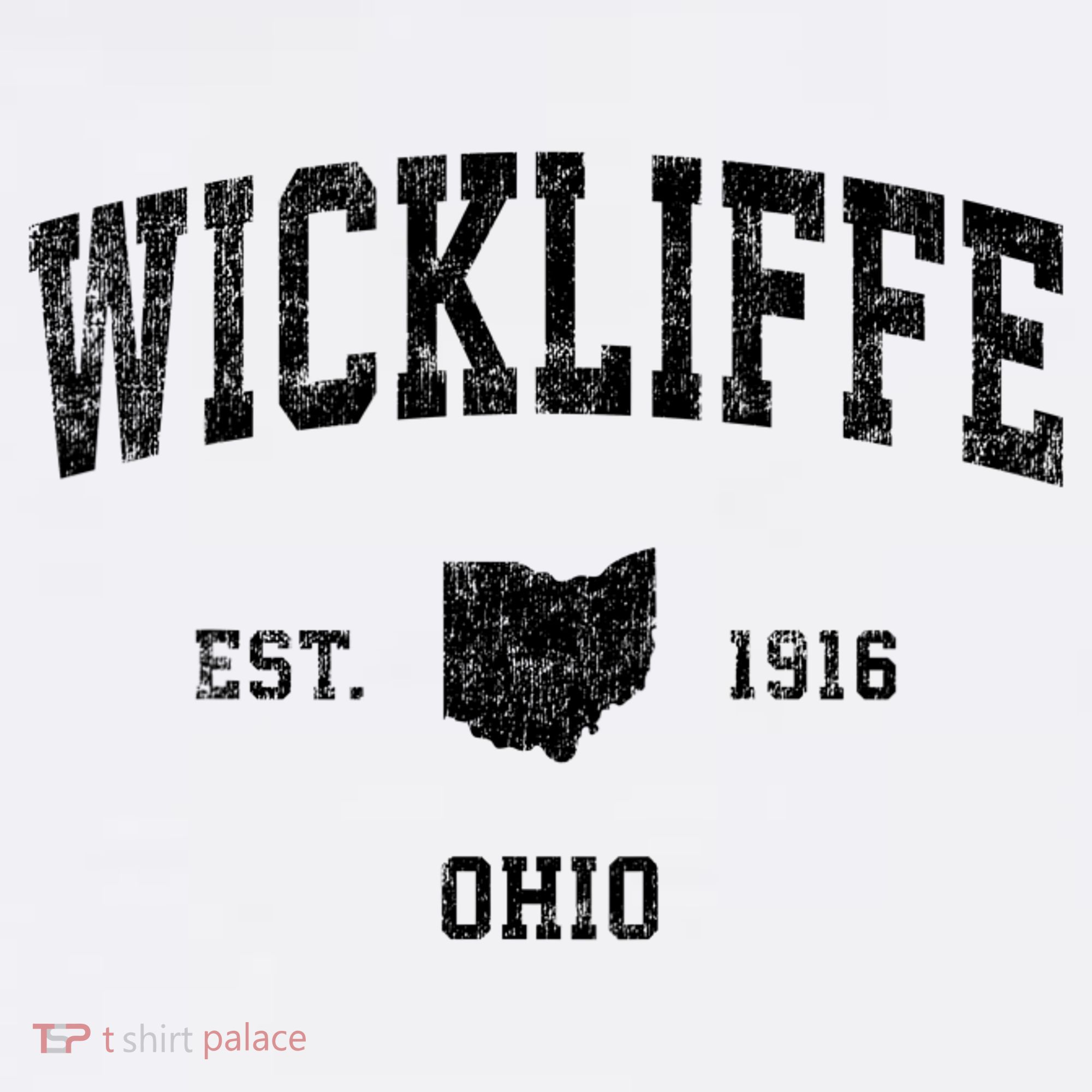 Wickliffe Ohio OH Vintage Sports Black Print T-Shirt
