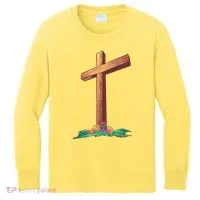 Wooden Cross Kids Long Sleeve Shirt thumb 0