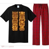 Wooden statues of Tiki with ukulele and drum Pajama Set thumb 0