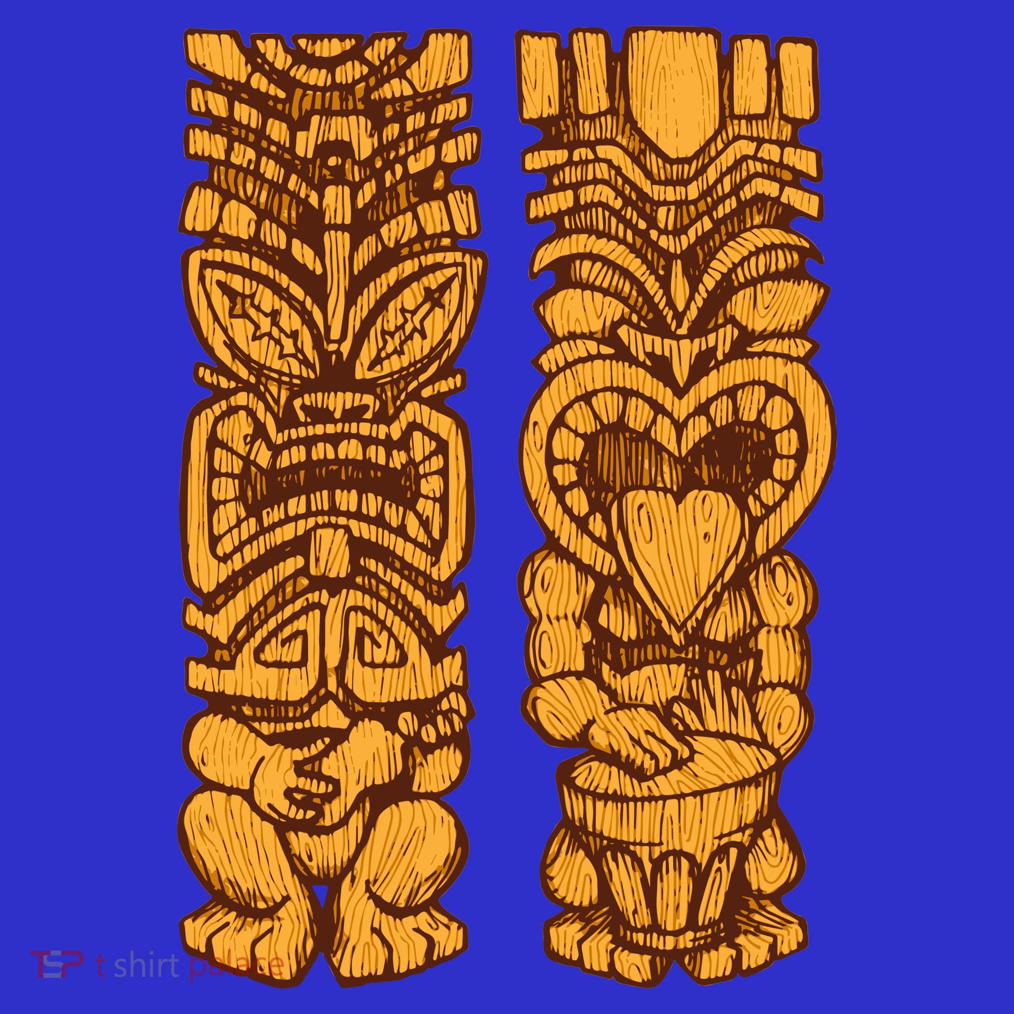 Wooden statues of Tiki with ukulele and drum Long Sleeve Shirt
