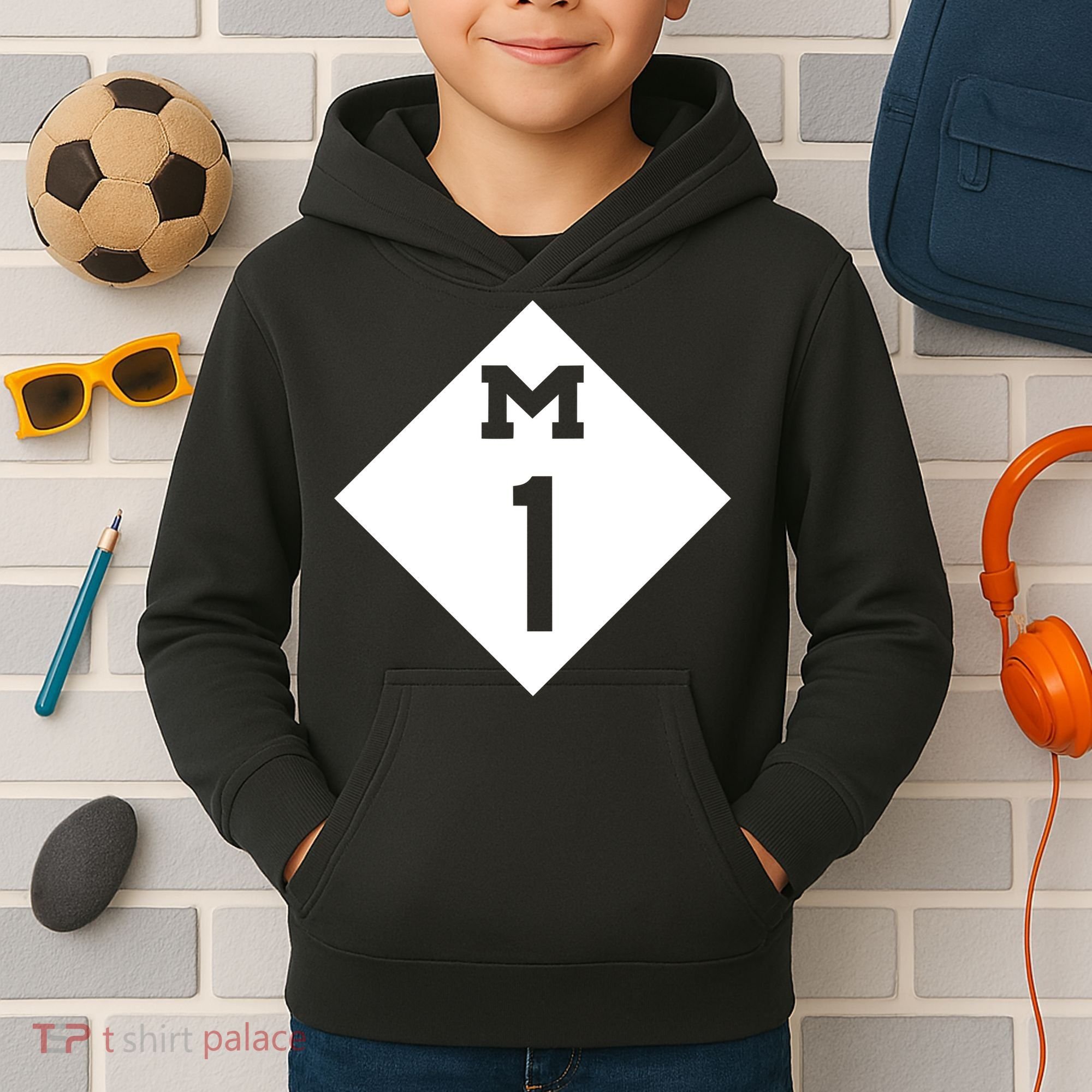 Woodward Ave. M1 Logo Kids Hoodie