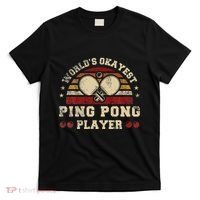Worlds Okayest Ping Pong Player Retro Ping Pong T-Shirt thumb 0