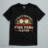 Worlds Okayest Ping Pong Player Retro Ping Pong T-Shirt thumb 5