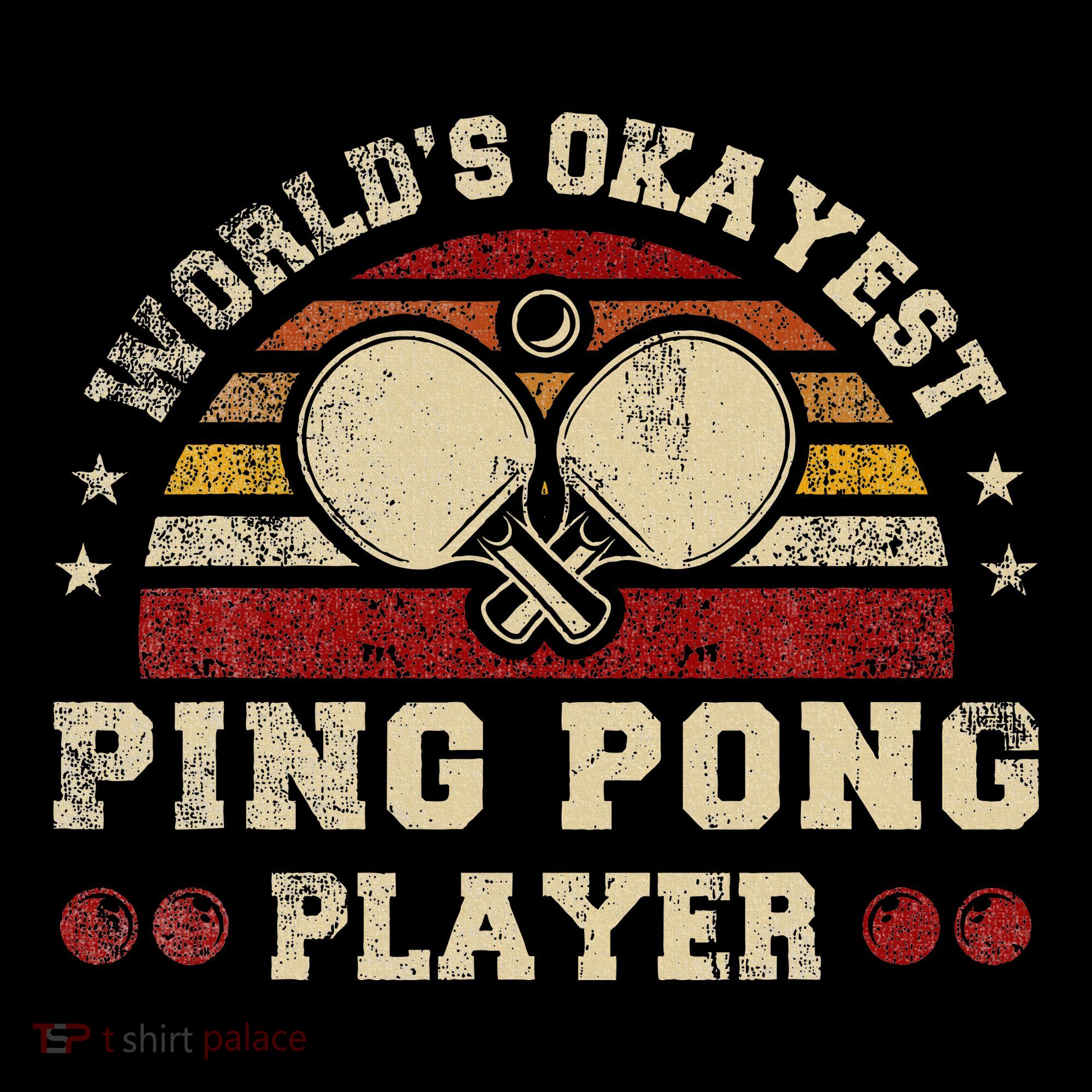 Worlds Okayest Ping Pong Player Retro Ping Pong Women's Hoodie