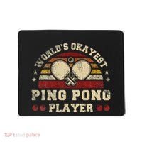 Worlds Okayest Ping Pong Player Retro Ping Pong Mousepad thumb 0