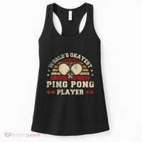 Worlds Okayest Ping Pong Player Retro Ping Pong Women's Tank Top thumb 0