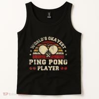 Worlds Okayest Ping Pong Player Retro Ping Pong Tank Top thumb 2