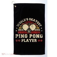 Worlds Okayest Ping Pong Player Retro Ping Pong Golf Towel thumb 0