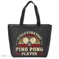 Worlds Okayest Ping Pong Player Retro Ping Pong Tote Bag thumb 0