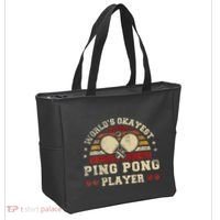 Worlds Okayest Ping Pong Player Retro Ping Pong Tote Bag thumb 2