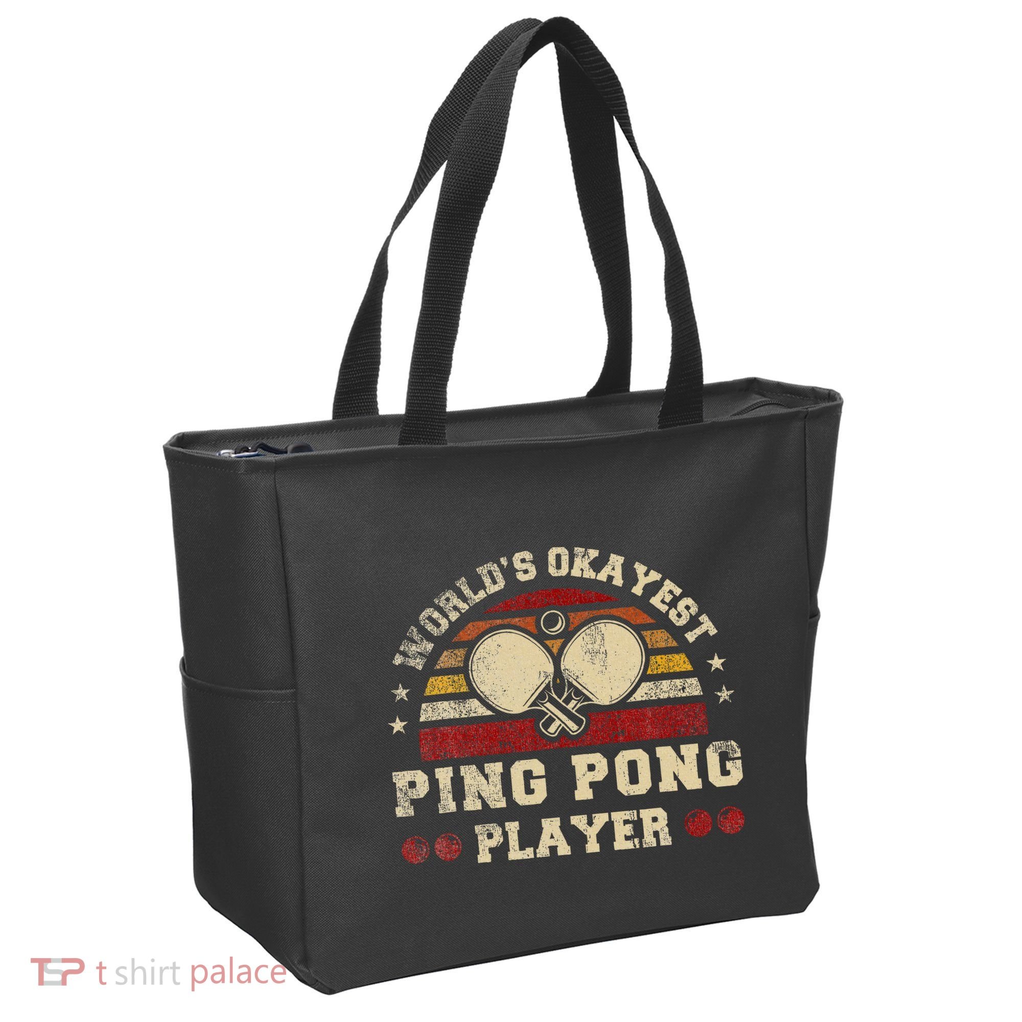 Worlds Okayest Ping Pong Player Retro Ping Pong Tote Bag