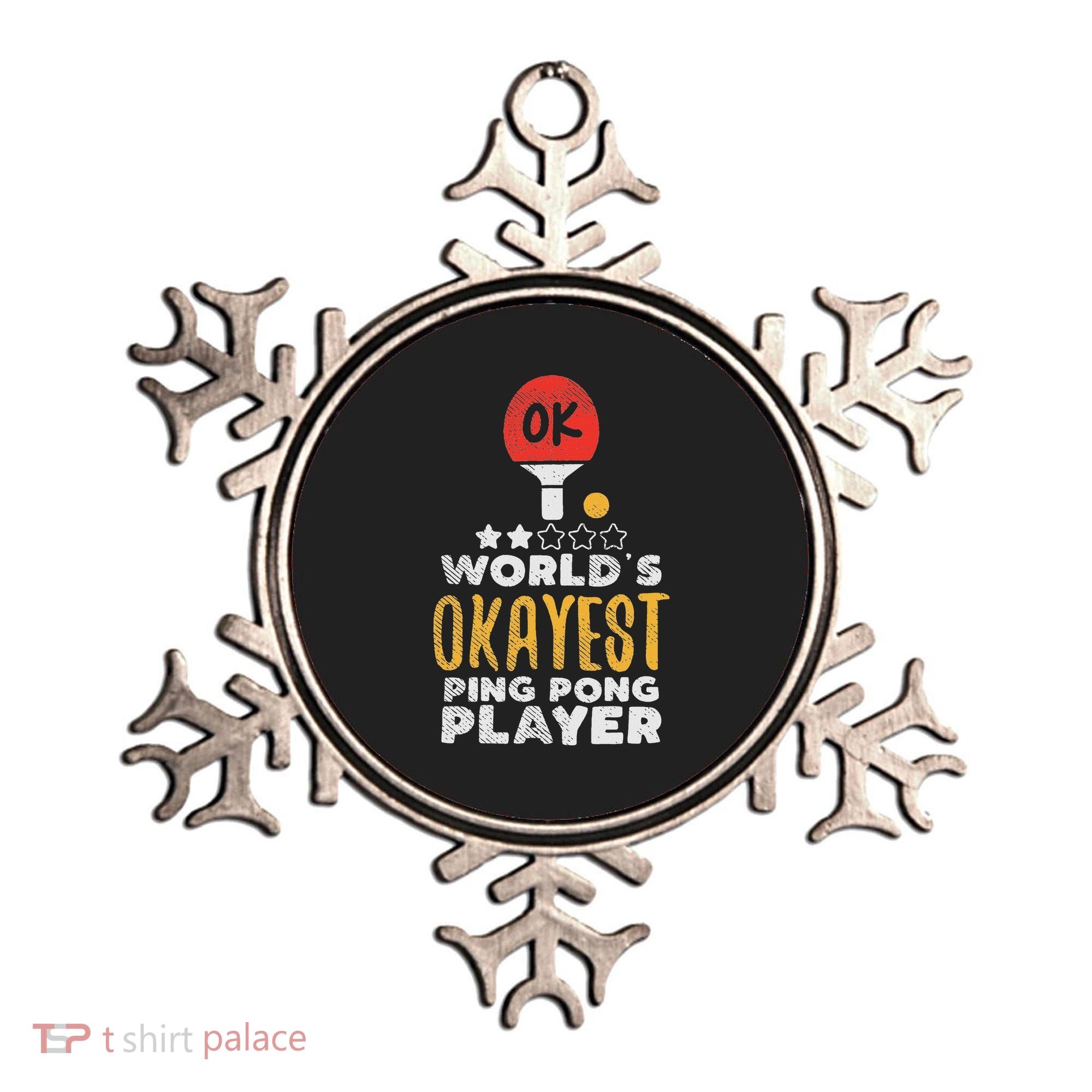 World's Okayest Ping Pong Player Funny Table Tennis Gift Ornament