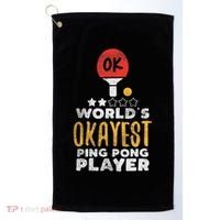 World's Okayest Ping Pong Player Funny Table Tennis Gift Golf Towel thumb 0