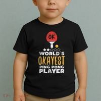 World's Okayest Ping Pong Player Funny Table Tennis Gift Toddler T-Shirt thumb 2