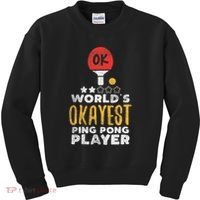 World's Okayest Ping Pong Player Funny Table Tennis Gift Kids Sweatshirt thumb 0