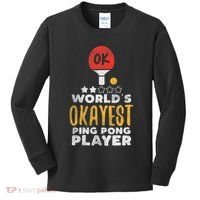 World's Okayest Ping Pong Player Funny Table Tennis Gift Kids Long Sleeve Shirt thumb 0