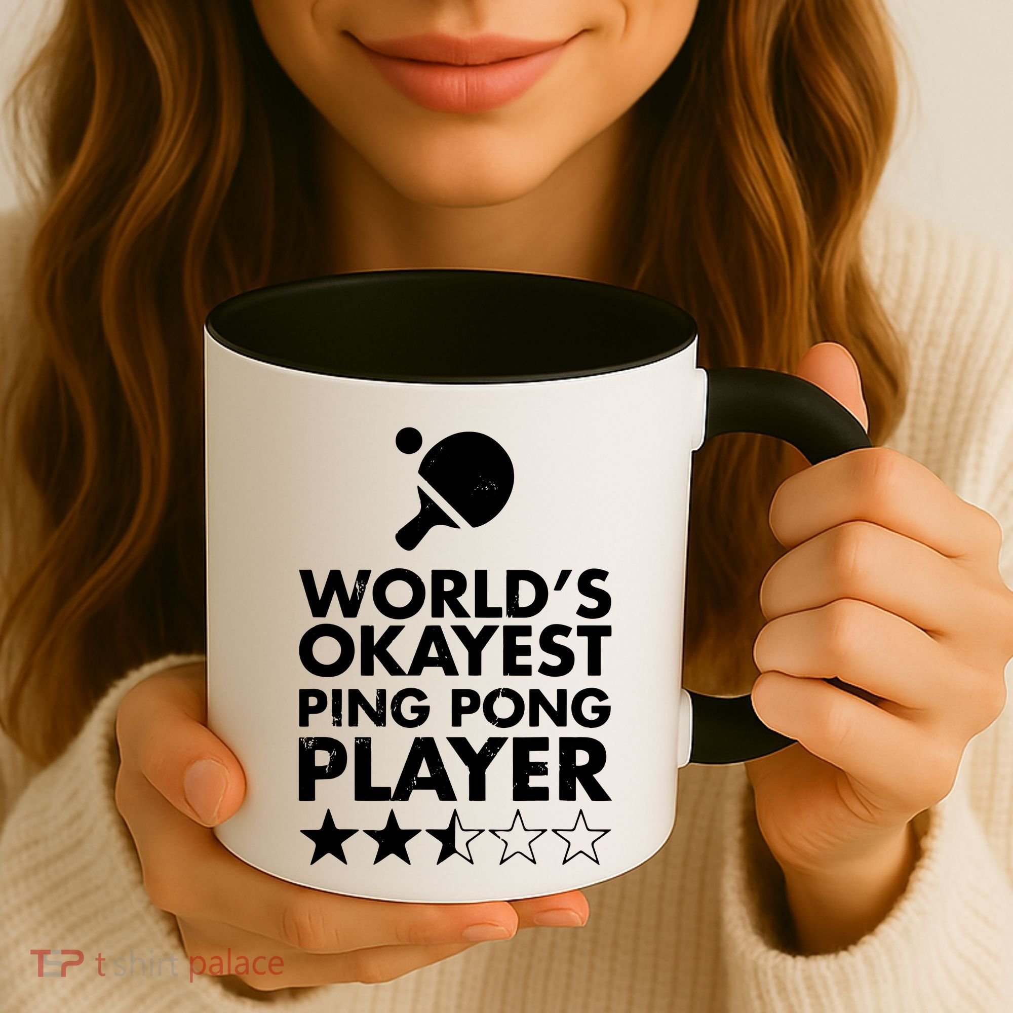 Worlds Okayest Ping Pong Player Trophy Coffee Mug