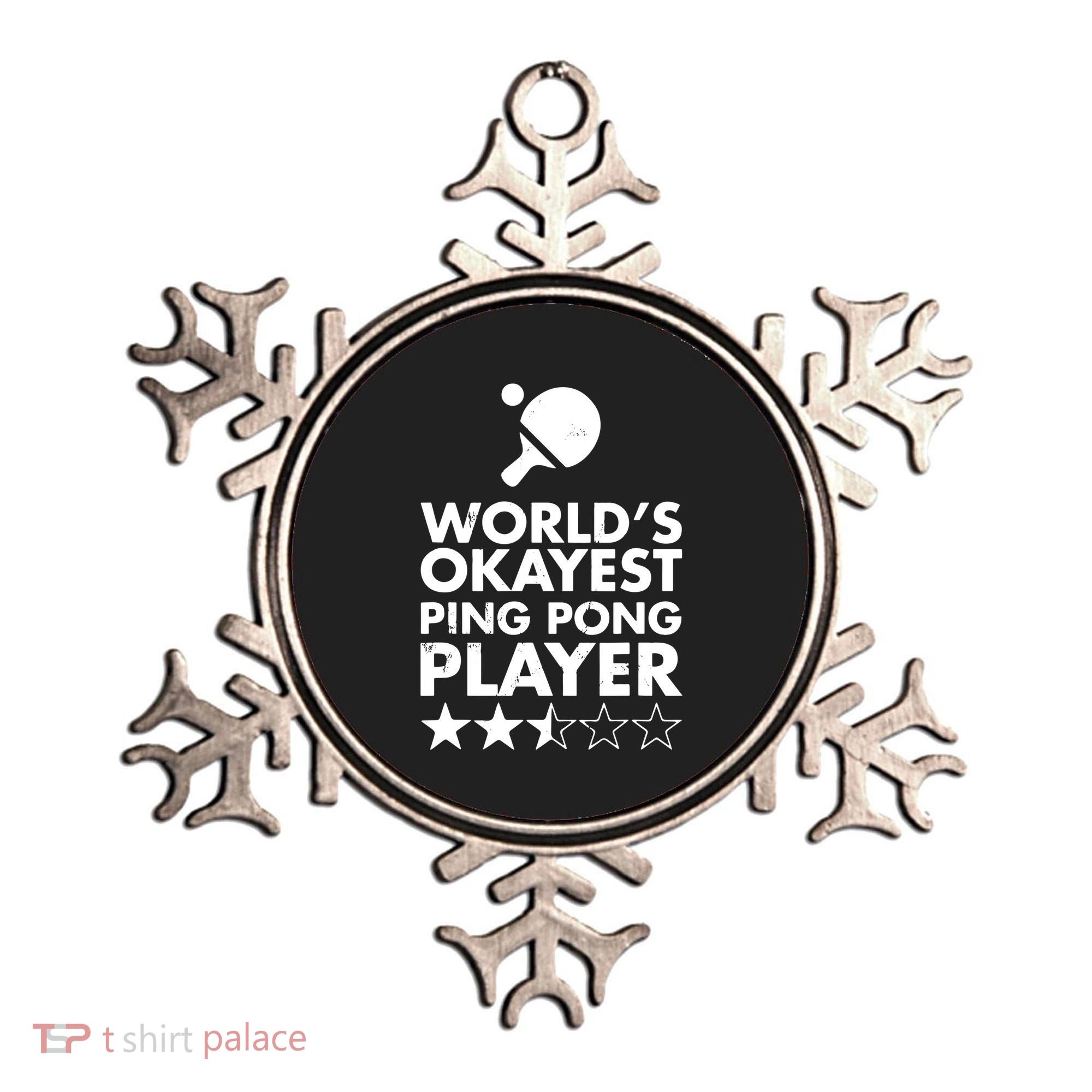 Worlds Okayest Ping Pong Player Trophy Ornament