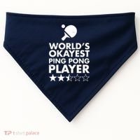 Worlds Okayest Ping Pong Player Trophy USA-Made Doggie Bandana thumb 0