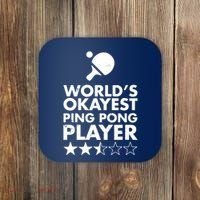 Worlds Okayest Ping Pong Player Trophy Coaster thumb 0
