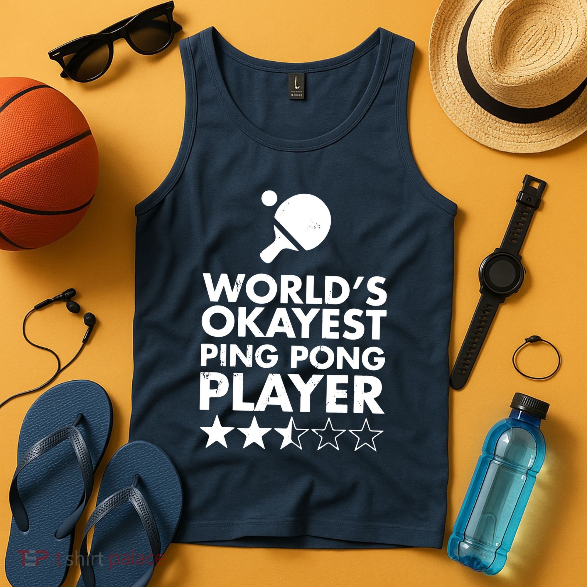 Worlds Okayest Ping Pong Player Trophy Tank Top