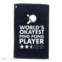 Worlds Okayest Ping Pong Player Trophy Golf Towel thumb 0