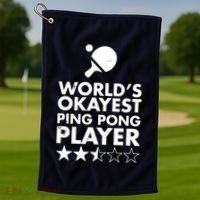 Worlds Okayest Ping Pong Player Trophy Golf Towel thumb 1