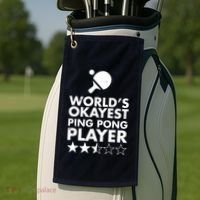 Worlds Okayest Ping Pong Player Trophy Golf Towel thumb 2
