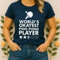 Worlds Okayest Ping Pong Player Trophy Women's T-Shirt thumb 2