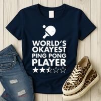 Worlds Okayest Ping Pong Player Trophy Women's T-Shirt thumb 3