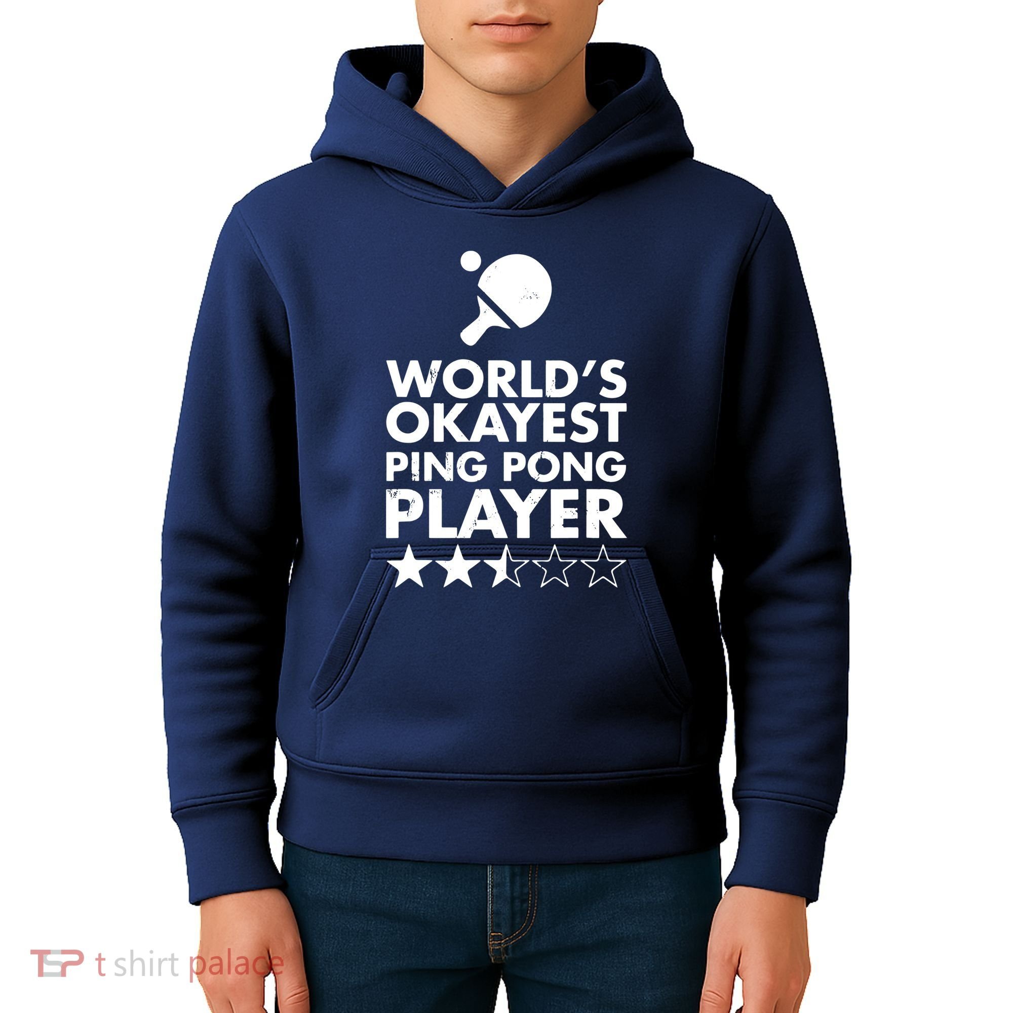 Worlds Okayest Ping Pong Player Trophy Kids Hoodie
