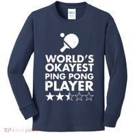 Worlds Okayest Ping Pong Player Trophy Kids Long Sleeve Shirt thumb 0