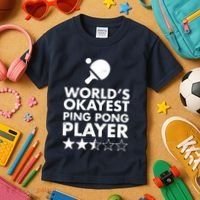 Worlds Okayest Ping Pong Player Trophy Kids T-Shirt thumb 3
