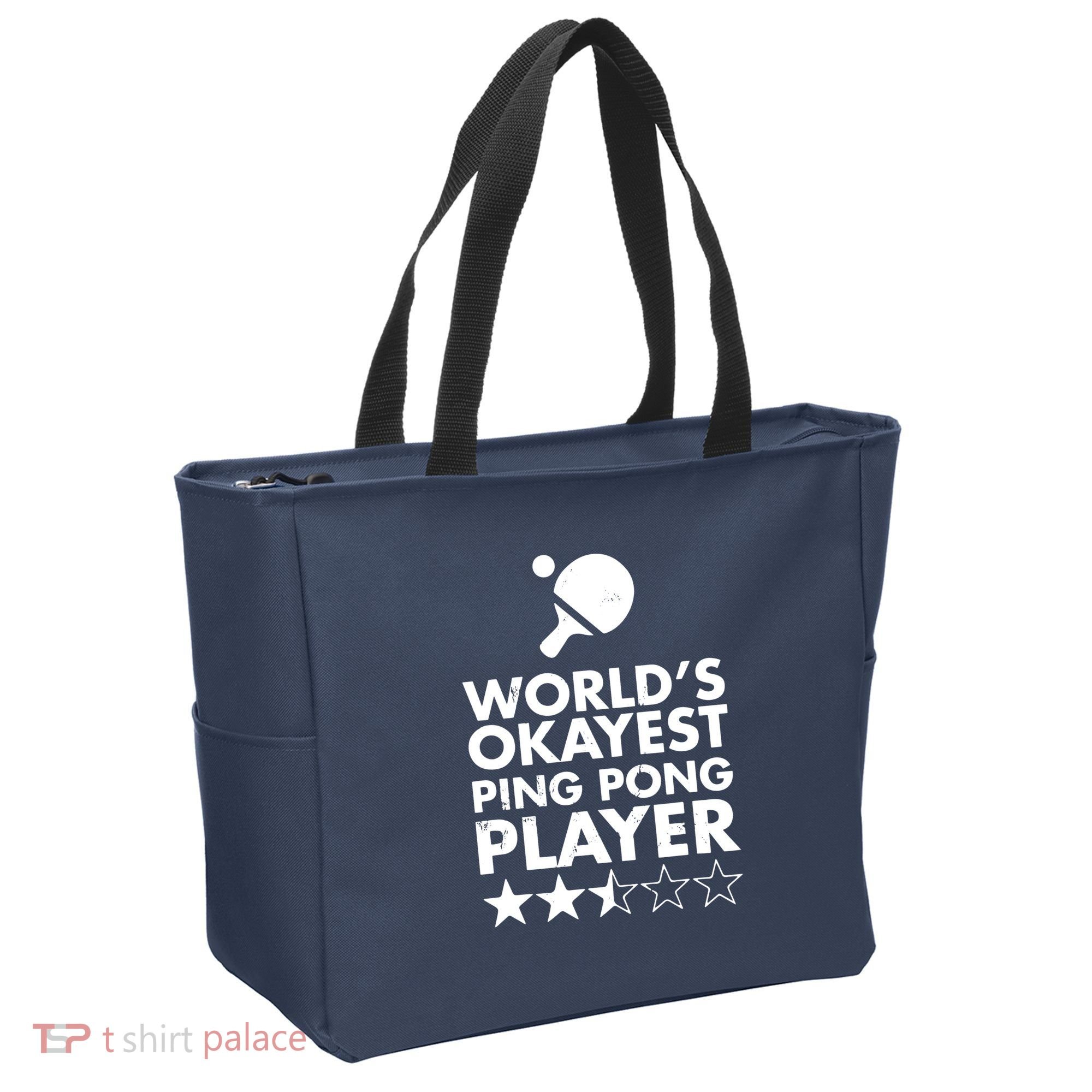 Worlds Okayest Ping Pong Player Trophy Tote Bag