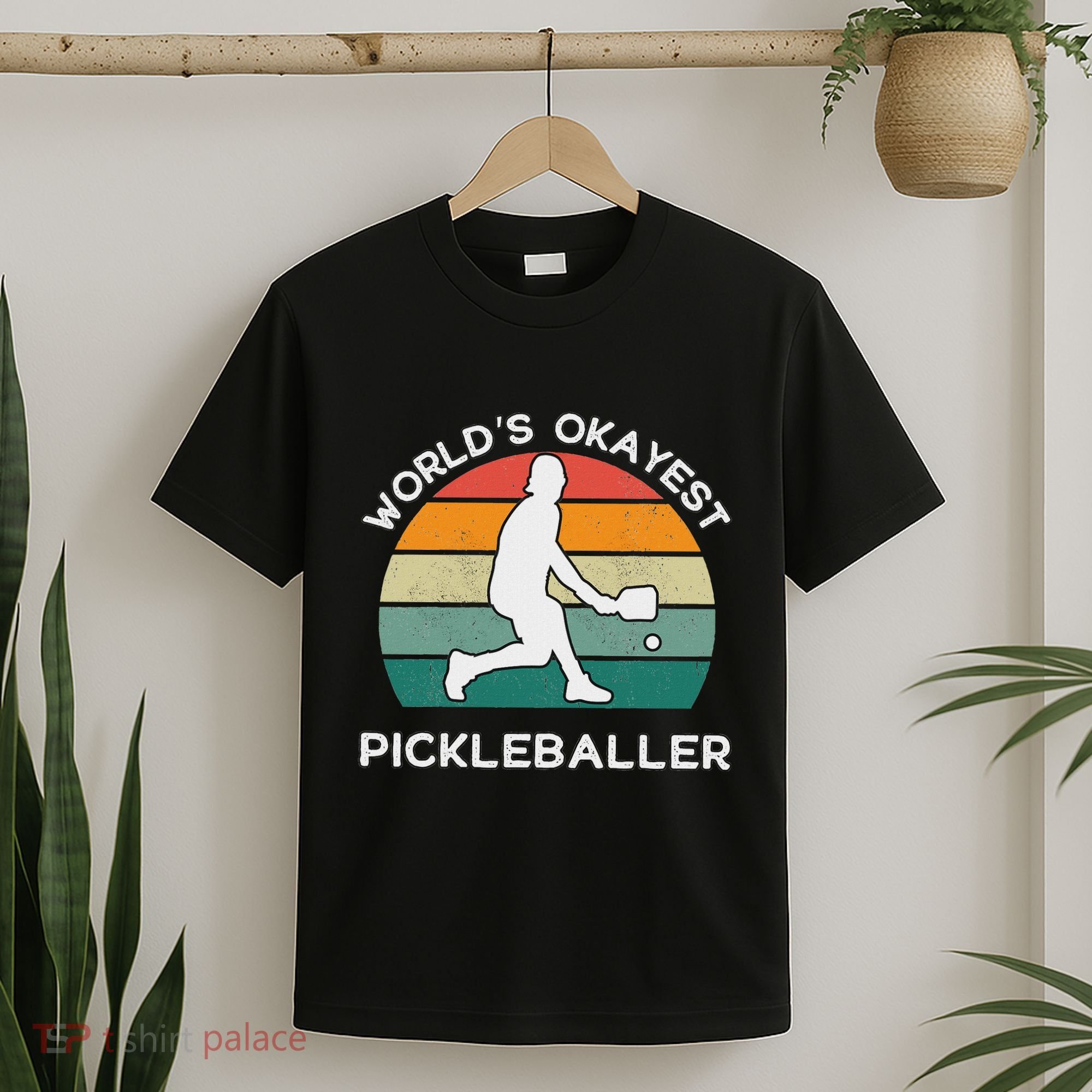 WorldS Okayest Pickleballer Funny Retro Pickleball Player T-Shirt