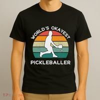 WorldS Okayest Pickleballer Funny Retro Pickleball Player T-Shirt thumb 3