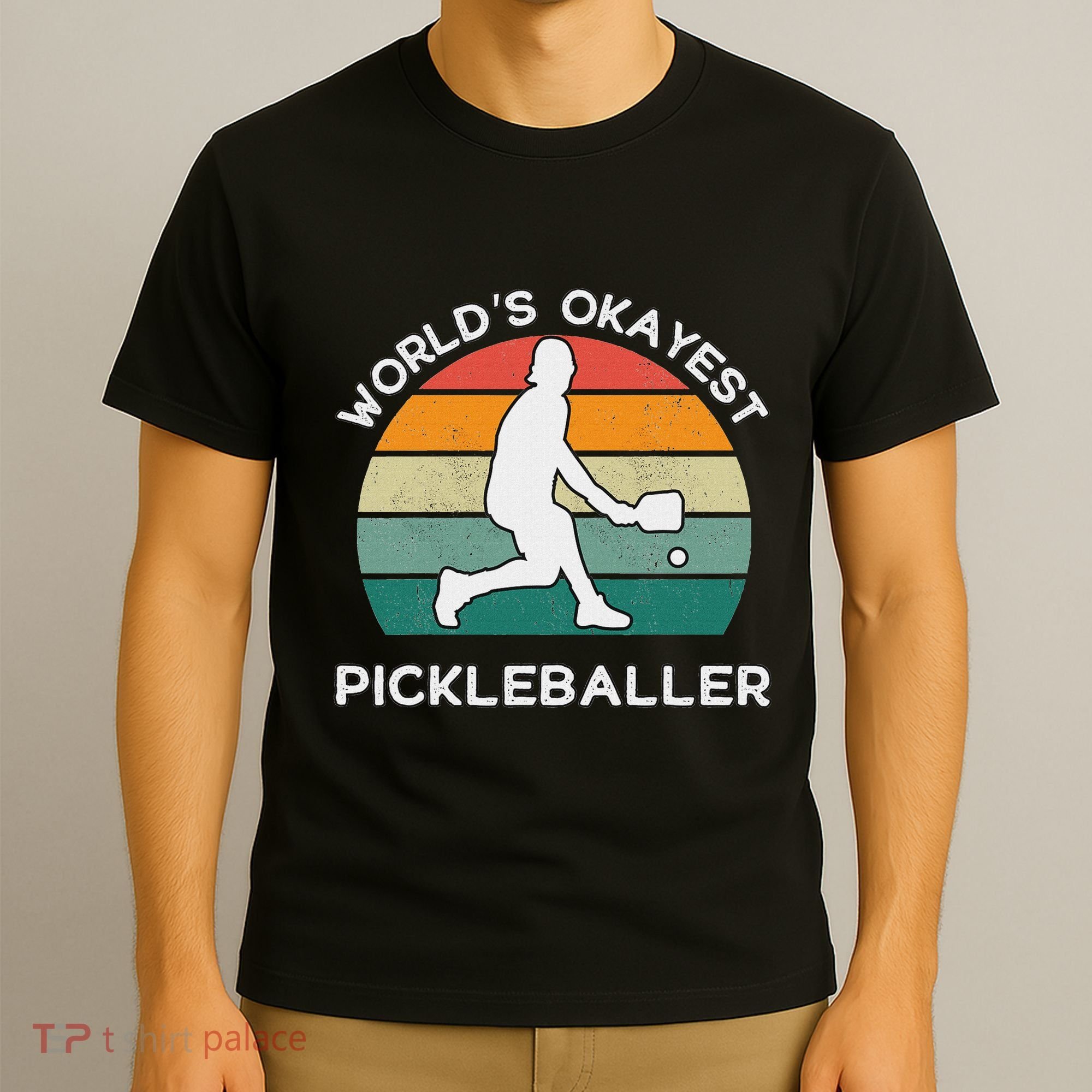 WorldS Okayest Pickleballer Funny Retro Pickleball Player T-Shirt