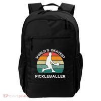 WorldS Okayest Pickleballer Funny Retro Pickleball Player Backpack thumb 0